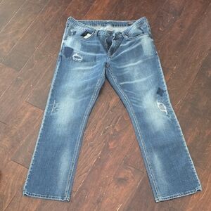 Buffalo David Bitton Men's Faded Blue Jeans